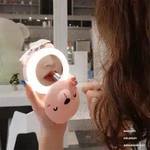 Small Mini Vanity Folding Mirror with Led Lights